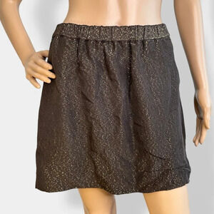 Madewell Broadway & Broome Black Gold‎ Metallic Mini Skirt